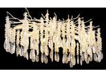 GLOBO LIGHTING Deckenleuchte "KINGA", transparent (silberfarben matt), 10, H: 45cm, 1 Stk., Leuchten, Deckenleuchte silber matt mit edlen Glaskristallen, Deckenleuchte