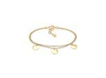 Armband ELLI "2-reihig mit Plättchen 925 Silber", gold, Armbänder, Damen, 16cm, ohne Stein, Silber 925 (Sterlingsilber), Armband
