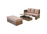 Gardenson , Naturfarben , Metall, Kunststoff , Uni , Füllung: Schaumstoff,Schaumstoff , Tisch höhenverstellbar , Gartenmöbel, Gartenmöbel-Sets, Gartengarnituren