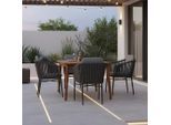 Gardenson , Grau, Teakfarben , Metall, Textil , Akazie , 90x76x180 cm , gastro- und objekttauglich, lichtecht, wetterbeständig , Gartenmöbel, Gartenmöbel-Sets, Gartengarnituren