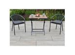 Gardenson , Graphitfarben, Grau , Textil , Akazie , Hartholz , Füllung: Polyurethan (Pur) , FSC 100% , Tisch klappbar, Stühle stapelbar , Gartenmöbel, Balkonmöbel, Balkonmöbel-Sets