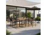 Gardenson , Graphitfarben, Grau, Naturfarben , Holz, Metall, Textil , Akazie , massiv , FSC 100% , Stühle stapelbar , Gartenmöbel, Gartenmöbel-Sets, Gartengarnituren
