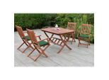 Gardenson , Grün, Eukalyptusholzfarben , Textil , Eukalyptusholz , Hartholz , Füllung: Polyurethan (Pur) , rechteckig , FSC 100% , Stühle klappbar , Gartenmöbel, Gartenmöbel-Sets, Gartengarnituren