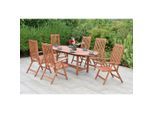 Gardenson , Eukalyptusholzfarben , Holz , Eukalyptusholz , Hartholz , oval , FSC 100% , Stühle klappbar, Rückenlehne mehrfach verstellbar , Gartenmöbel, Gartenmöbel-Sets, Gartengarnituren