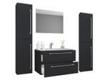 Mid.you , Schwarz , Holzwerkstoff , 2 Schublade(n),2 Schublade(n) Schubladen , 127 cm , hängend , Badezimmer, Badmöbel-Sets & -Serien, Badmöbel-Sets