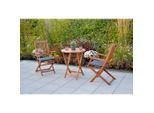 Gardenson , Grau, Eukalyptusholzfarben , Textil , Eukalyptusholz , Hartholz , Füllung: Polyurethan (Pur) , rund , FSC 100% , Stühle klappbar , Gartenmöbel, Gartenmöbel-Sets, Gartengarnituren