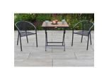 Gardenson , Graphitfarben , Holz, Metall , Akazie , Hartholz , FSC 100% , Tisch klappbar, Stühle stapelbar , Gartenmöbel, Balkonmöbel, Balkonmöbel-Sets