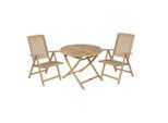 Gardenson , Teakfarben , Holz , Teakholz , Hartholz , 66x103x58 cm , Tisch klappbar, UV-beständig, wetterbeständig, Stuhl klappbar , Gartenmöbel, Gartenmöbel-Sets, Gartengarnituren