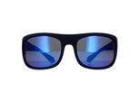 Polaroid Wrap Mens blau grau blau Spiegel polarisierte Sonnenbrille