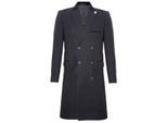 Heren 3/4 zwarte lange dubbele rij knopen Crombie overjas wollen jas Peaky Blinders