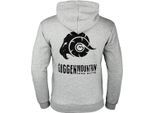 Heren Wandelhoodie H06 met Rits en Logo Lichtgrijs