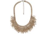 Collierkettchen STEUER "Metall Metallcollier mit vielen Blättern goldfarben", gelb, Halsketten, Damen, 53cm, Metall, L: 53 B: 8mm, glänzend, Collier Statementkette, B:8mm