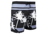 Heren Zwemshort met Palmpatroon Wit Zwart