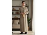 Heren beige Eid Marokkaanse Thobe gewaad Djellaba Ramadan Eid Jubba LFS-HM10