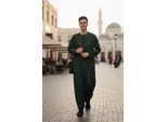 Heren groene Eid Marokkaanse Thobe gewaad Djellaba Ramadan Eid Jubba LFS-HM10