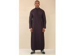 Mens paarse Thobe Jubba Emirati islamitische Arabische Eid borduurwerk Kaftan Jubbah gewaad