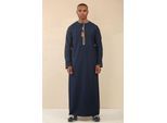 Omaanse Eid blauwe Thobe Saudi Emirati Jubba-jas voor heren
