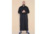 Mens zwarte Thobe Jubba Saudi Ramadan Eid islamitische Kaftan Kaudara Arabische Jubbah