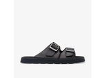Solsbury Strap Zwarte Leren Sandalen