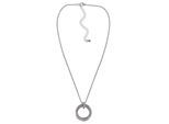 Kette mit Anhänger STEUER "Metall glanz Ringe gedreht", silber, Halsketten, Damen, L: 51,0cm, Metall, L: 51, glänzend