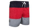 Zwemshort voor heren met patroonstrepen rood