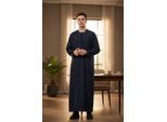 Heren Marine Eid Marokkaanse Jubba Robe Djellaba Ramadan Eid Thobe LFS-HM11
