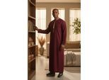 Heren rode Ramadan Marokkaanse Thobe gewaad Emirati Eid Jubba LFS-TT-003