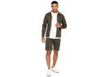 Enzo | Heren Cargo Trainingspak Met Korte Broek Set - Khaki