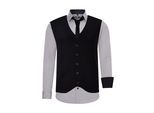 Shirt with vest and tie set of 3