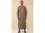 Heren bruine Thobe Arabische Saoedi-Emiratische islamitische kleding Jubba gewaad