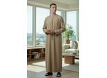 Heren beige Eid Marokkaanse Jubba gewaad Djellaba Ramadan Eid Thobe LFS-HM11
