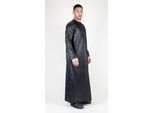 Heren zwarte Thobe gewaad satijn Emirati islamitische Jubba Eid slim fit
