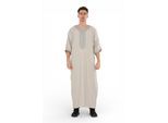 Grijze Marokkaanse Thobe-gewaad voor heren Eid Djellaba Gandoura Jubba-HM65