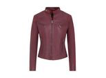 Dames bordeauxrode slim-fit leren bikerjack - Maldon