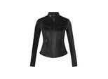 Dames zwarte slim-fit leren bikerjack - Maldon