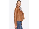 Wittchen Dames bikerjack van eco-leer met klinknagels, bruin