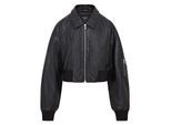 Oversized lederen MA-1 bomberjack voor dames