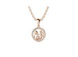 Wassermann Tierkreiszeichen Anhänger - Rose Gold und Kristall