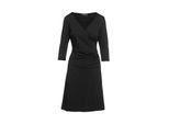 Schwarzes Faux Wrap Kleid aus nachhaltigem Stoff