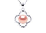 CLOVER Halskette Süßwasserperle 9-10 mm Rosa 925