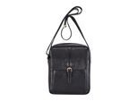 Echte leren zwarte vintage crossbody messenger reistas - Ashby