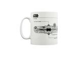 Star Wars Millennium Valk Schets Mok (Wit/zwart)
