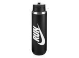 Nike Recharge Run Rietje RVS 680ml Waterfles (Zwart)