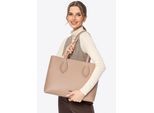Wittchen Dames eco-leren shopper met geweven accenten, beige