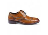 Justin Reess Herren-Brogue-Schuhe aus braunem Leder, klassisch, Simon