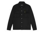 Lyle & Scott effen gitzwart overshirtjack