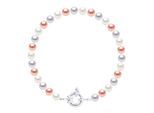 DIADEMA - Armband - Echte Süßwasserperlen - Pastell Multicolor - Silber