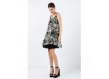 Mouwloze print chiffon jurk met lagen
