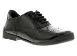 Kicker Bridie Brogue Kinder schwarze Schuhe