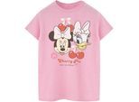 Disney Dames/Dames Minnie Mouse & Daisy Cherry Katoenen Vriendje T-shirt (Baby Roze)